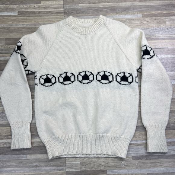 VTG Handmade Kids Soccer Ball Sweater 5T-6T Made In USA - 4S573 - Picture 1 of 7